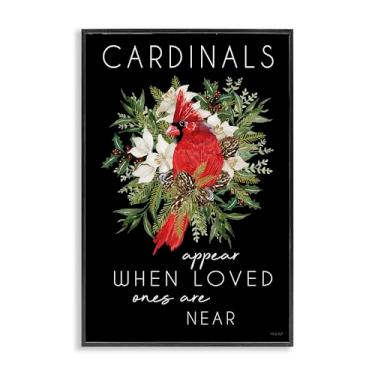 Imagem de Stupell Industries Cardinals Appear Seasonal Sentiment Gray Framed Giclee Art, design por Cindy Jacobs, 76 x 50 cm