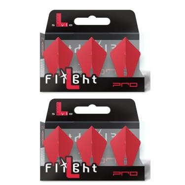 Imagem de LSTYLE Dart Flights - L7 PRO Astra - Vermelho | 2 conjuntos de 3 | para dardos macios e de aço