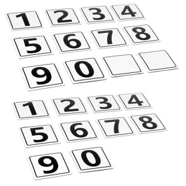 Imagem de 1 ~ 10 ímãs numéricos, número magnético educacional (números magnéticos de tamanho pequeno, 20 peças + 2 ímãs em branco reserva, 1,5 x 1,5)