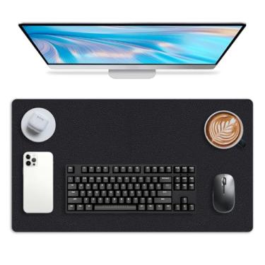 Imagem de Protetor de mesa de couro, tapete de escritório, tapete de mouse grande, borrão de couro PU antiderrapante, almofada de mesa para laptop, impermeável, tapete de teclado de mesa para escritório