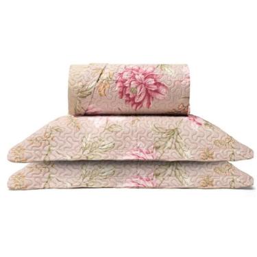 Imagem de Cobre Leito Buettner Queen Microfibra Renove Estampado Leticia 3 Peças Bege