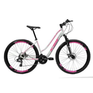 Imagem de Bicicleta Aro 29 KSW Sunny 21 Marchas Freio Disco, Branco, Rosa, 17