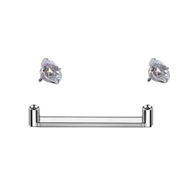 Imagem de Zonabellix Piercings de superfície cravação de garras titânio superfície tragus piercing joias 16 mm barra 4 mm CZ