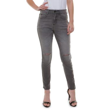 Imagem de Calça Jeans Skinny Cinza Rasgo No Joelho