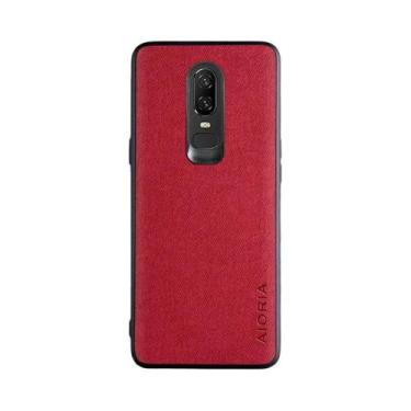 Imagem de Capa De Couro Têxtil Para Oneplus 6, Capa De Proteção Para Câmera Em T