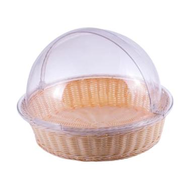 Imagem de Ｂｅｓｇａ PVC Clear Bolo Stand Capa Bolo Decoração de tampa Portátil Sirvante de cúpula para reuniões de família Banquete doméstico de festa de hotel, com Cesta