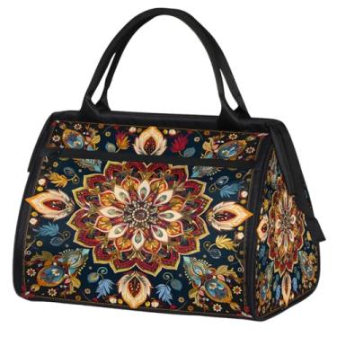 Imagem de Bolsa pequena para o fim de semana para mulheres, homens, com pintura de girassol, dobrável, bolsa esportiva leve para academia, Cor: 5, 15.2*8.3*11.6 inch, Moderno