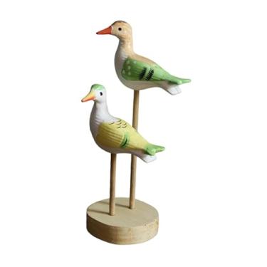 Imagem de Generic Estátua de pássaro de madeira, ornamento de mesa, item decorativo, escultura náutica, estatueta de ave marinha para quarto, banheiro ou escritório.