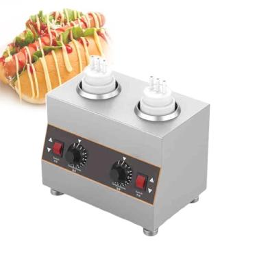 Imagem de CNAOHGHN Aquecedor De Molho De Queijo Com Manteiga De Chocolate, Dispensador De Calda De Chocolate Quente,Com Frascos De Molho De 650ml,Temperatura AjustáVel De 30°C A 85°C,2 MéTodos De Aquecimento