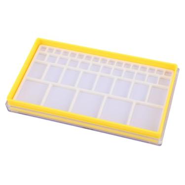 Imagem de Diydeg Caixa organizadora para peças de relógio com 42 compartimentos, organizador de peças pequenas em plástico com divisórias removíveis, organizador de miçangas para ferragens (YELLOW)