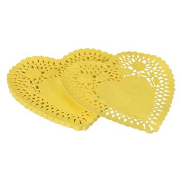 Imagem de YELARXI Doilies de papel, papel de coração, toalha de renda, descartáveis, utensílios de mesa modernos, decorativos a granel – Adequado para bolos/sobremesas/alimentos fritos grelhados assados) 15 cm