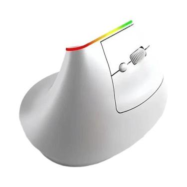 Imagem de Mouse Ergonômico Sem Fio RGB Bluetooth 24G Modo Duplo Recarregável Sil
