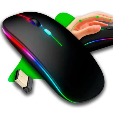 Imagem de Mouse Wireless Recarregável Bluetooth 2.4GHz