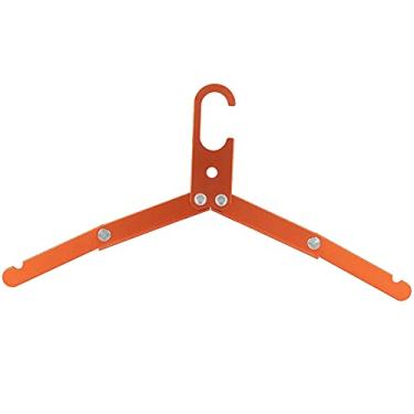 Imagem de 2 cabides que economizam espaço para calças, camisas, meias, liga de alumínio, antiderrapante, leve, dobrável, design laranja