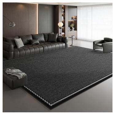 Imagem de SPXMQSS Tapetes laváveis para sala de estar, preto macio tapete de sala de estar antiderrapante e resistente a manchas tapetes grandes para sala de jantar, escritório, quarto, sofá e mesa de centro B