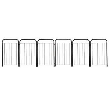 Imagem de Nakagawa Cercado de Segurança para Pets, Metal, 6 Módulos, Dobrável, 51cm Altura x 207cm Largura, Ideal para Cães Filhotes, Proteção para Portas, com Kit de Fixação (Preto)