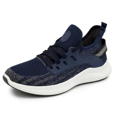 Imagem de AKADEMIKS Tênis masculino de caminhada de vôo, calçados atléticos confortáveis para uso diário, Azul marino, 44