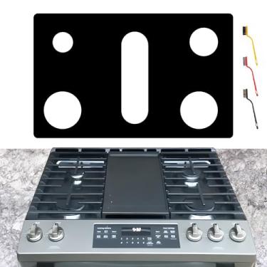 Imagem de bezoku Tampa de fogão para GE General 76 cm modelo de fogão a gás JGSS66EELES JGSS66FELDS JGSS66SELSS, protetor de queimador reutilizável de 0,5 mm de espessura atualizada para protetor de fogão a gás
