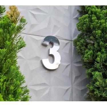 Imagem de Número 30cm Aço Inox 430 Brilhante Casa Residencial - Lino Corte a Las