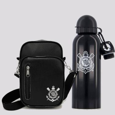 Imagem de Kit Corinthians Kits Shoulder Bag Premium Garrafa Metal-Unissex