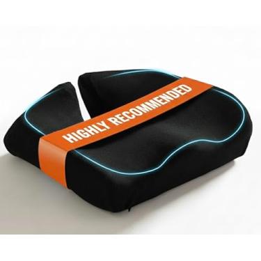 Imagem de Ecofeen Almofada de assento de espuma viscoelástica de conforto premium para cadeiras de escritório e assentos de carro — Suporte lombar ergonômico de meia distância para alívio da pressão do cóccix