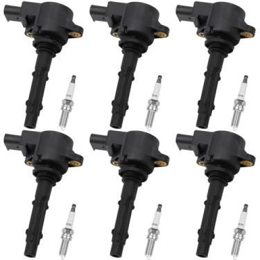 Imagem de DRIVESTAR Pacote de bobina de ignição UF535 e velas de ignição irídio 95983 conjuntos de 6 compatíveis com Mercedes-Benz C230 C280 CLK350 E350 ML350 SLK280 Dodge Sprinter 3500 2.5L 3.0L 3.5L 5.5L V6