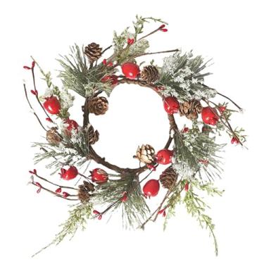 Imagem de Guirlanda de Natal para decoração de castiçal de mesa de Natal, decoração de sala de estar (branco)