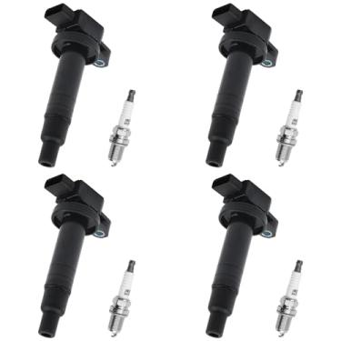 Imagem de DRIVESTAR Conjunto de 4 bobinas de ignição UF316 e 4 velas de ignição compatíveis com 1,5L L4 2001-2009 Toyota Prius, 2000-2005 Echo, 2004-2018 Yaris, 2012-2019 Prius C, 2004-2006 Scion XA/XB