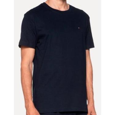 Imagem de Camiseta Tommy Hilfiger Masculina Slim Fit Essential Stretch Azul Marinho-Masculino