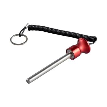 Imagem de simhoa Pino de inserção para pilha de pesos, peça de reposição portátil de 8 mm com pino de peso para corda de tração, ideal para academia em casa ou em, Vermelho