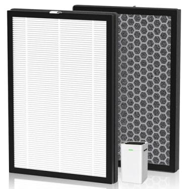 Imagem de Panlyh Pacote com 2 filtros de substituição para purificador de ar K1 compatível com LUNINO K1, filtros de dupla face para casa grande sala de até 2600 pés², H13 True HEPA e filtro de carvão ativado