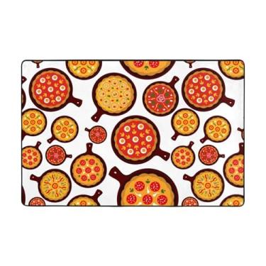 Imagem de ZERAOKE Tapetes para área de comida de pizza, 5 x 9 m, tapetes de boas-vindas para entrada, tapetes absorventes antiderrapantes para quarto, lavável, felpudo, macio, tapete de porta para entrada,