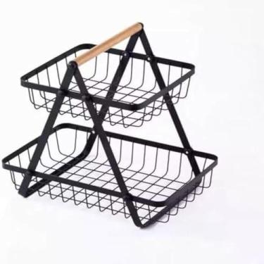 Imagem de Cesta para guardar frutas e vegetais, design rustico e natural, 1 peca, sortida - Cores sortidas