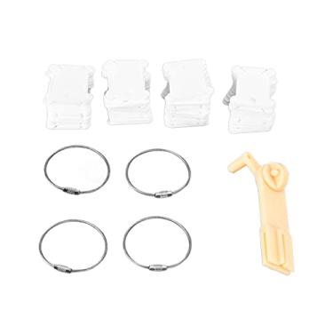 Imagem de Organizador de bobinas de fio de plástico 120 unidades de armazenamento de linha de bordado durável branco com máquina de enrolamento manual e anéis de retenção para artesanato