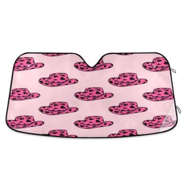 Imagem de CEBUGI Para-brisa para-sol para janela frontal de carro para-sol dobrável viseira de sol automática para caminhão SUV mantenha seu veículo legal chapéus de cowboy