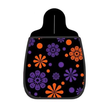 Imagem de Lixeira De Carro Organizador Lixinhocar Arte Flor Roxa Laranja Preto Escuro