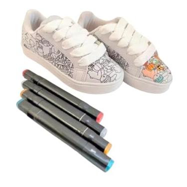 Imagem de Tênis Colorir para Menino e Menina – Pintar do Seu Jeito. Numero: 26 ao 37 (Desenhos Sortidos) (BR, Criança de 9 a 12 anos, Numérico, G, 36)