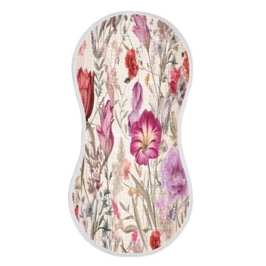 Imagem de xigua Lindas flores conjunto de 4 panos para arrotar musselina para bebê, super macios e absorventes, roupas de arroto de algodão, presente de chá para recém-nascidos, bebês meninas e meninos