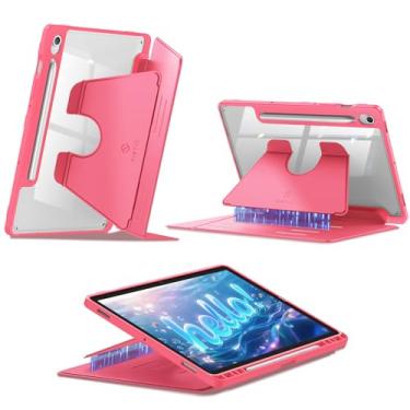 Imagem de Fintie Capa com suporte vertical para Samsung Galaxy Tab S10 Lite/S10 FE/S9 FE 5G 10,9 polegadas/Tab S9 11 polegadas, capa transparente de visualização em vários ângulos com suporte para S Pen