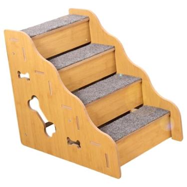 Imagem de Bothyi Escada para cães de pequeno porte, degraus antiderrapantes, leves e resistentes para usar no sofá, ideal para cães idosos, filhotes e gatos, 4 Passos