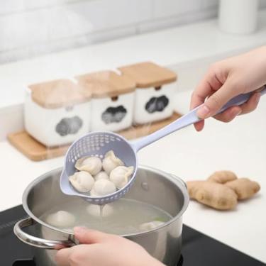 Imagem de Concha Escumadeira 2 em 1 com Bico Coador Multiuso Azul