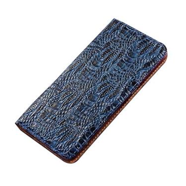 Imagem de LTLMYDAM Capa carteira para Xiaomi 17 Pro Max/17 Pro/17, capa de couro genuíno nobre, suporte para cartão, capa interna macia, azul, 17 Pro Max