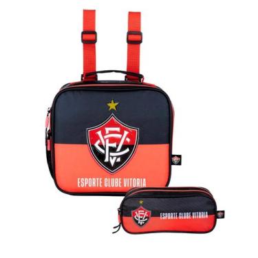 Imagem de Kit Escolar Time Vitória Lancheira Térmica + Estojo Duplo - Xeryus