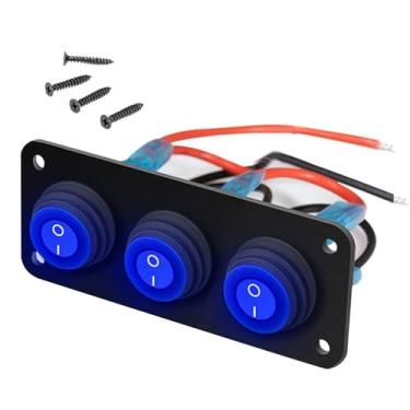 Imagem de Painel de interruptor basculante 3 Gang 12V 20 Amp para barco, carro automotivo