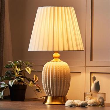 Imagem de Quarto Contemporâneo Lâmpada De Mesa De Cerâmica LED Criatividade Americana Sala De Estar Quarto Infantil Estudo Villa Hotel Cabeceira Mesa Luz (Estilo 2)