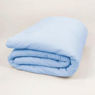 Imagem de Edredom Casal em Malha 100% Algodão Azul Arrumadinho Enxovais