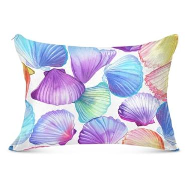 Imagem de Capa de almofada colorida pastel de flanela branca decorativa padrão queen king size fronha linda decoração de casa fronhas de cama, tamanho Queen, 51 x 76 cm