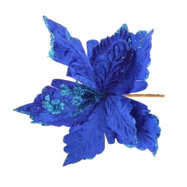 Imagem de ZJchao Ornamento de Flor Artificial Requintado Flor Falsa de Longa Duração para Decoração de Guirlanda de árvore de Natal 28x28cm (#23)