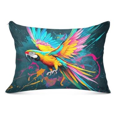 Imagem de Capas de travesseiro de flanela de animais de desenho animado colorido estampa fofa padrão queen king tamanho corporal travesseiro travesseiro de cama, tamanho padrão, 50,8 cm x 66 cm