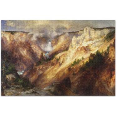 Imagem de Quebra-cabeça paisagem Thomas Moran Grand Canyon Yellowstone adultos 1000 peças pintura animal arte quebra-cabeça colorido elefante branco, 75 x 40 centímetros
